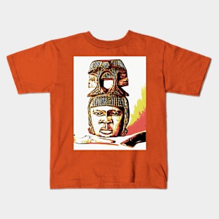 African Mask in the Desert Sun Color Kids T-Shirt